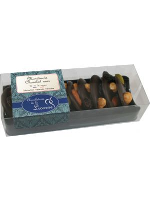 Mendiants Ciocolata neagra decorata cu fructe uscate, 100g, Chevaliers d'Argouges