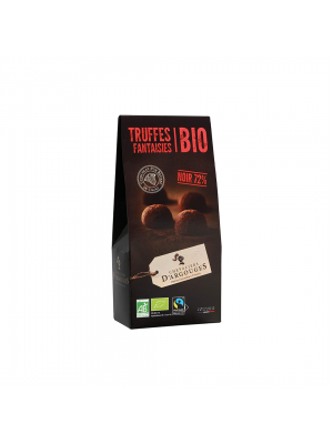 Trufe cu ciocolata neagra 72% BIO, 160gr, Chevaliers d'Argouges 