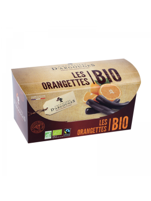 Orangettes Bio - portocala acoperita cu ciocolata neagra, 180gr, Chevaliers d'Argouges