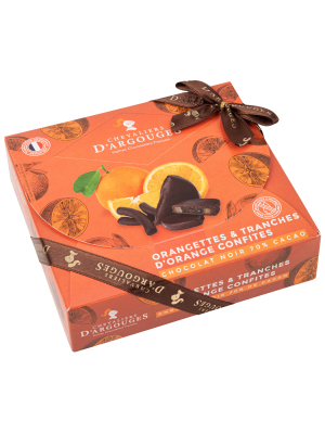 Cutie cadou cu Orangettes asortate, 170gr, Chevaliers d'Argouges