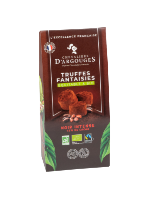Trufe din Ciocolata neagra 72% de cacao BIO, Chevaliers d’Argouges,160gr