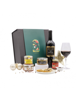 Cos Cadou CONVIVIALITE cu foie gras, terine si vin pentru sarbatori, Ducs de Gascogne, 5 produse