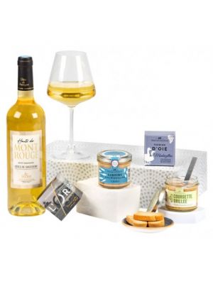 Cos Cadou LE SENS DU GOUT cu terine, delicatese si vin pentru sarbatori, Ducs de Gascogne, 5 produse