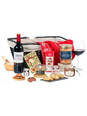 Cos Cadou GIVERNY cu delicatese, terine, dulciuri si vin pentru sarbatori, Ducs de Gascogne, 8 produse