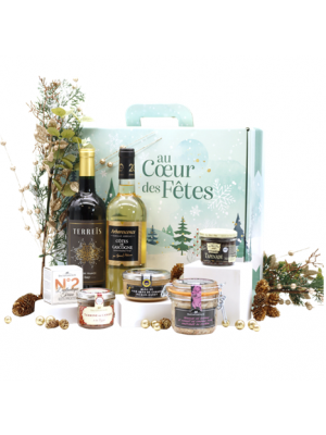 Cos Cadou ECLIPSE GOURMANDE cu foie gras intreg, terine si vin pentru sarbatori, Ducs de Gascogne, 7 produse
