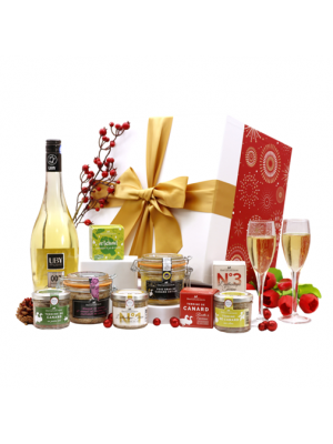 Cos Cadou LE FESTIN cu foie gras intreg, terine si vin pentru sarbatori, Ducs de Gascogne, 9 produse