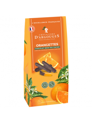 Orangette cu ciocolată neagră 70% cacao, 160gr, Chevaliers d'Argouges