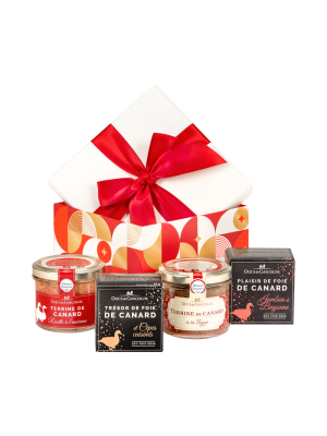 Cos Cadou GOURMANDISES cu terine, Ducs de Gascogne, 4 produse